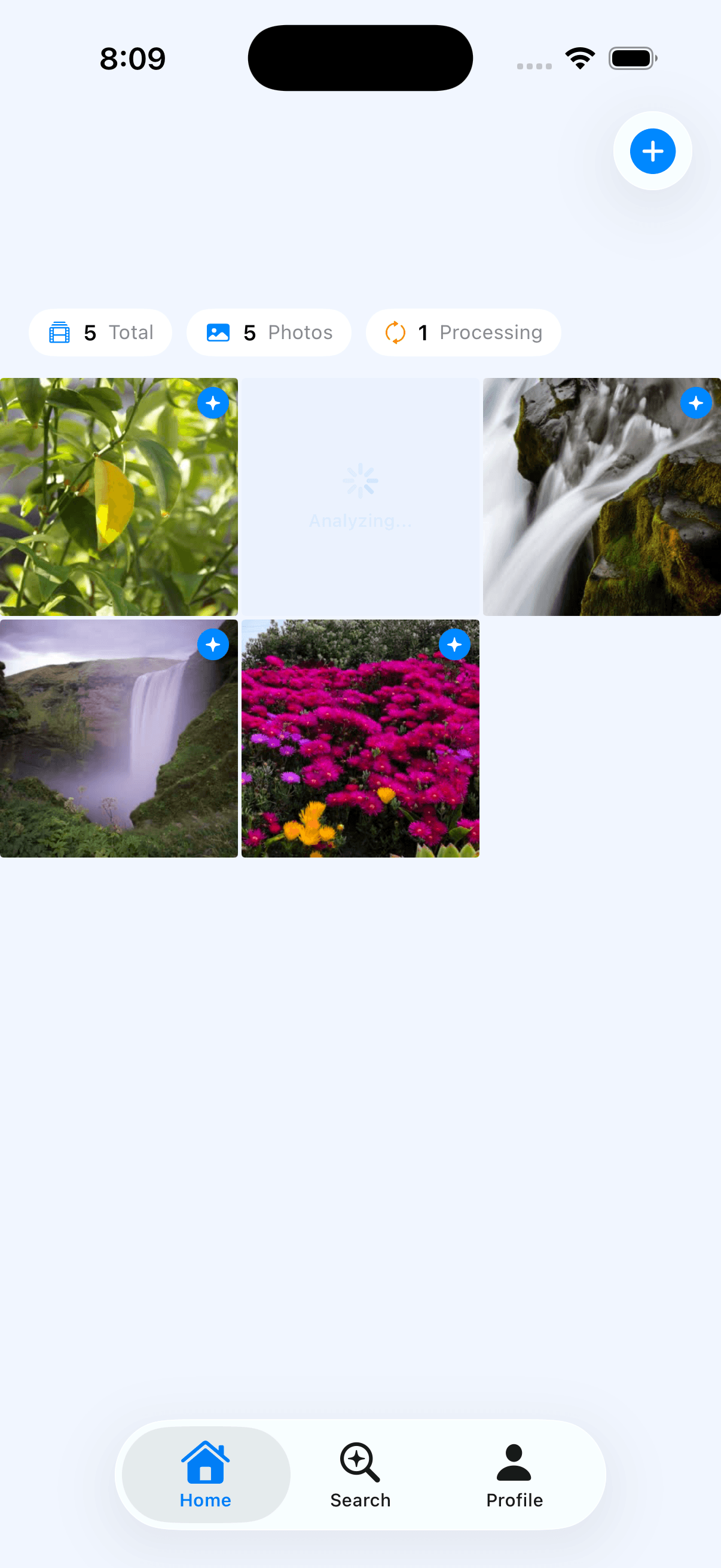Framea app showing your photo and video library